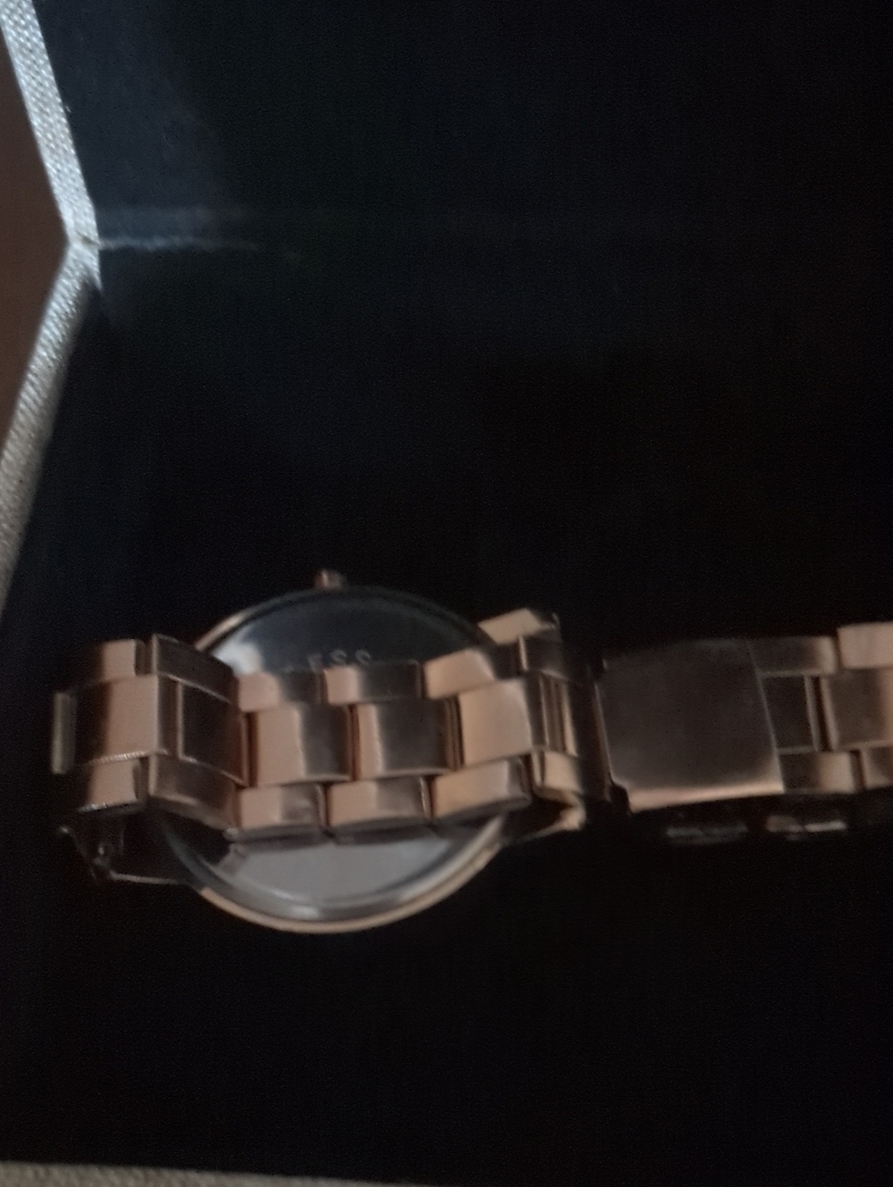 "Luxury Inspired" Rose Gold Crystal MK Logo Women's Bracelet Watch - Picture 3 of 4